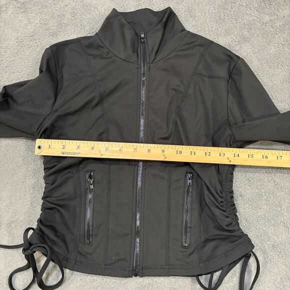 Pac 1980 Black Activewear Full Zip Pockets Cropped Jacket Women's Size Medium - Picture 4 of 8